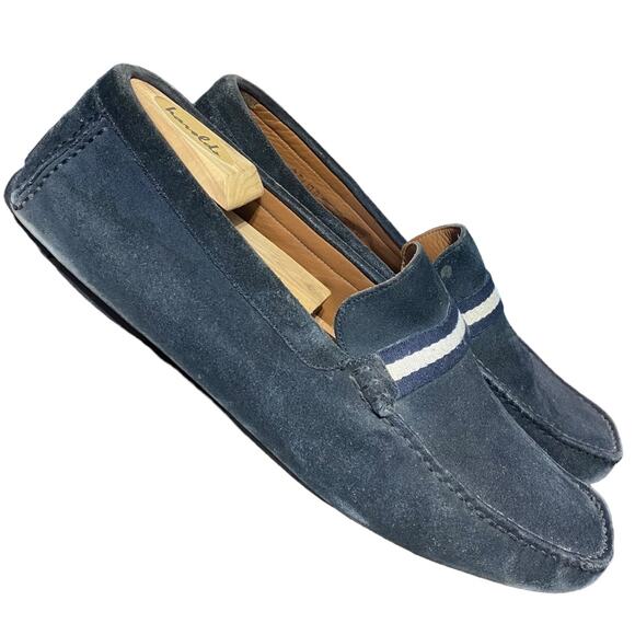 BALLY black suede square toe loafers with white band - Men\'s Size 10 main image 9